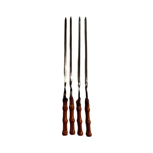 4 PCs Meat Skewers For Grill Metal Sticks Kebob Barbecue Tool - Picture 1 of 3